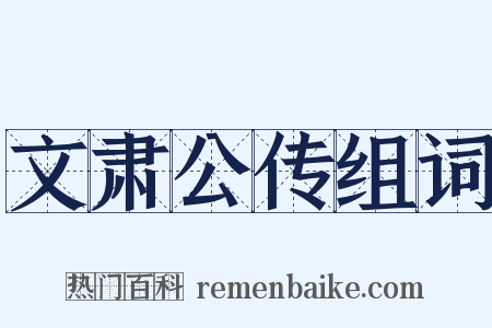 文肃公传组词是什么意思的图片